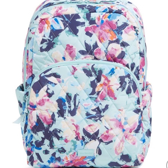 Vera Bradley Essential Large Backpack *Blue Floating Blossoms* NWT $195 main image 5